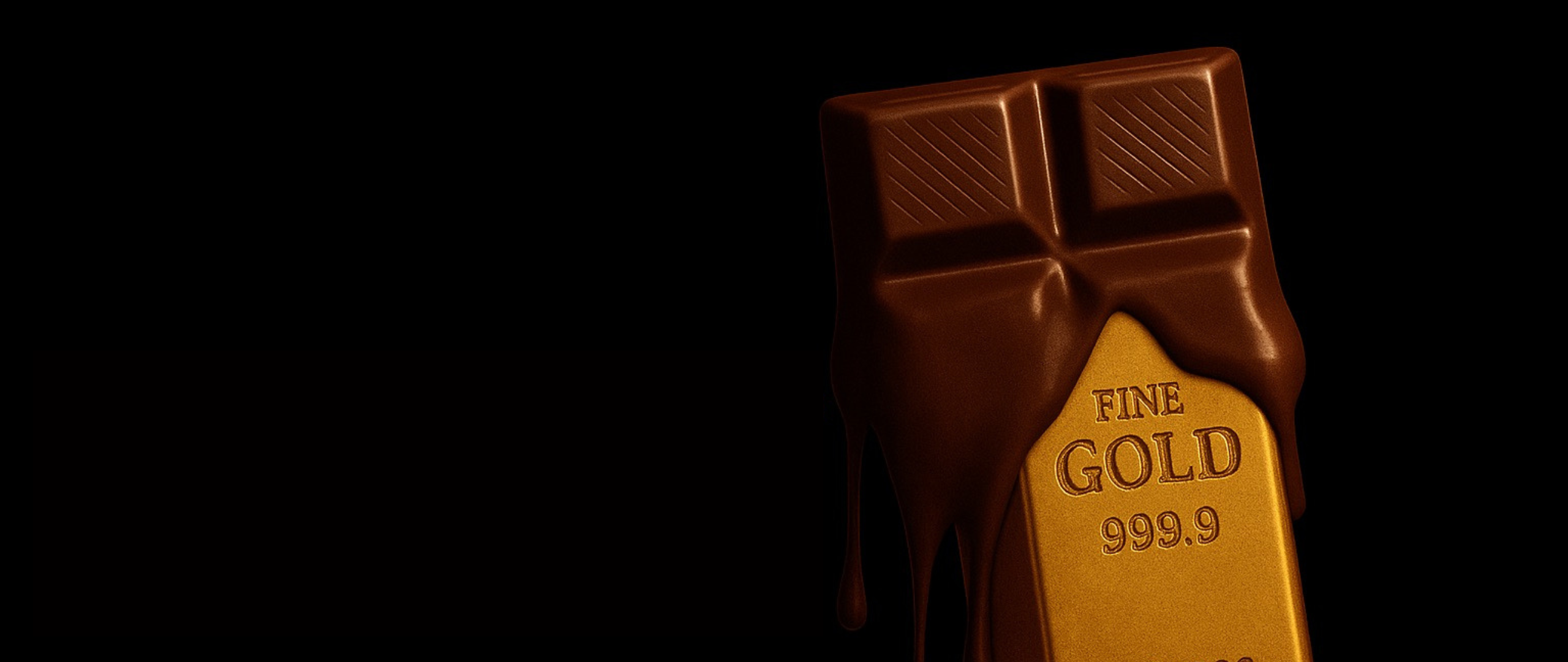 Barre de chocolat en forme de lingot d'or