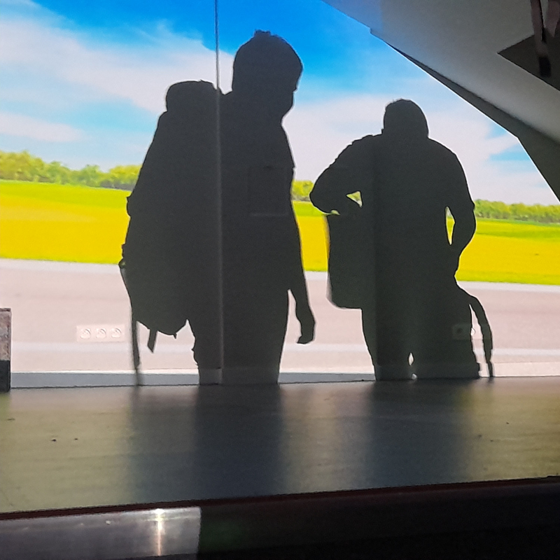 des voyageurs hors du train
