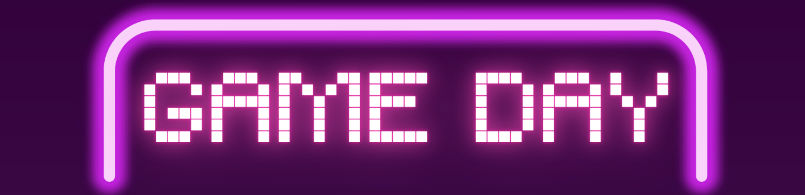 écriture Game Day dans une police pixellisée