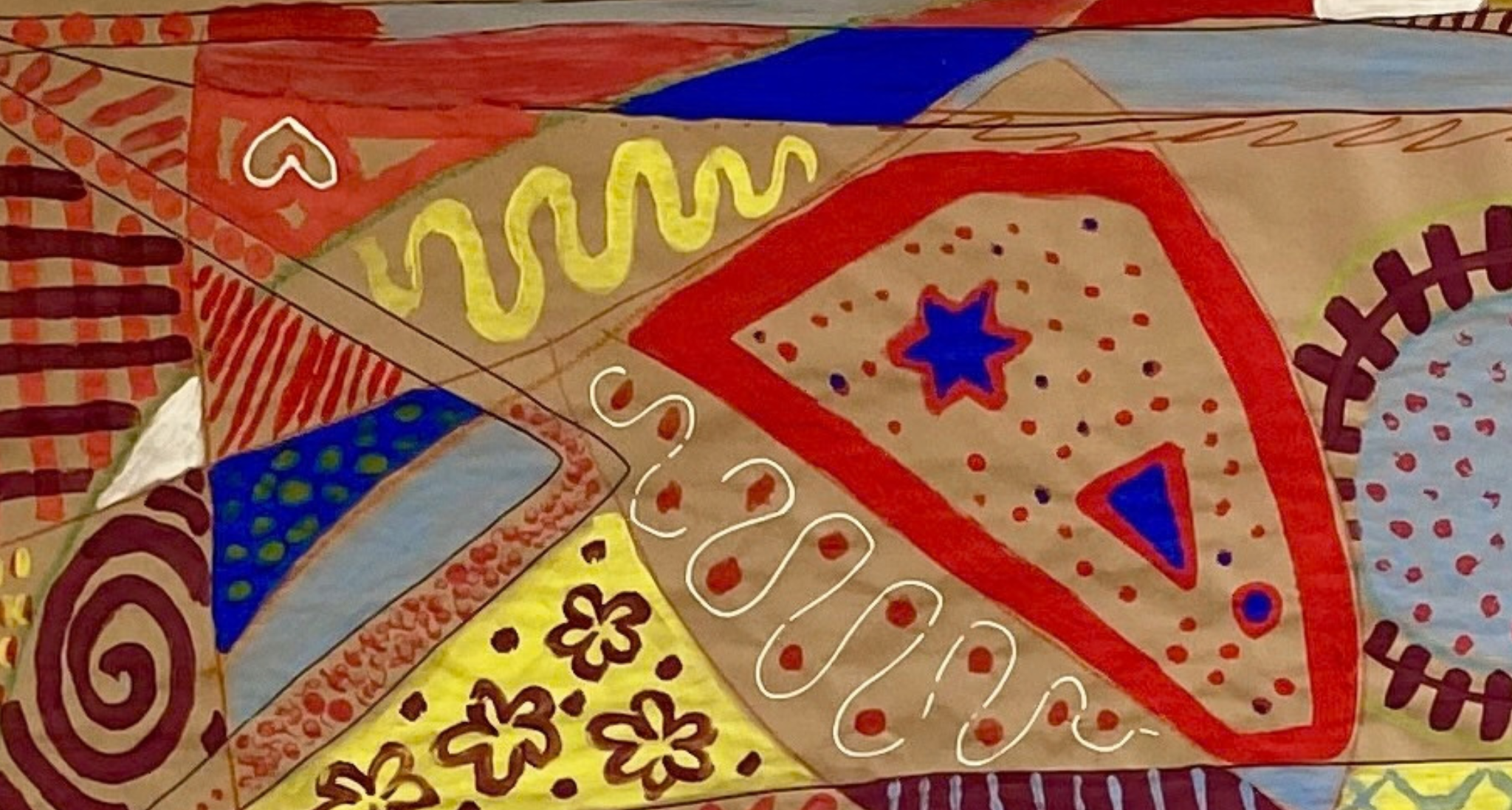 fresque peinte à la gouache